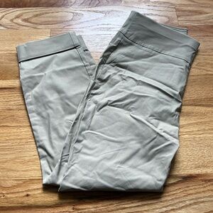 NY&C Whitney Pull On High Waisted Tan/Cream Cropped Pants